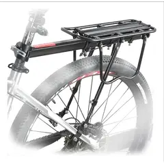 GENERICO - Parrilla Bicicleta Con O Sin Freno De Disco Porta Alforjas Negro