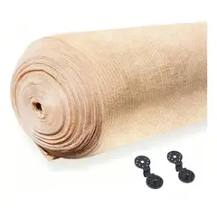 KUANGYE - Malla Sombra 80% Raschel Beige 4.2 Mts X 10 Mts Largo + Pack Broches 40u