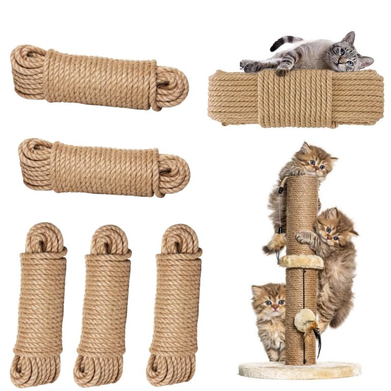 90M Cuerda Yute cáñamo 6mm-manualidades,poste rascador gatos