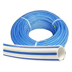 METALFER - Manguera Económica Bicolor De 1/2 Blanca / Azul 100 Mts