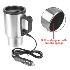 GENERICO - Vaso 480ml Térmico Auto Acero Tazon Mug 12v Eléctrico