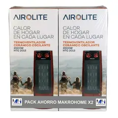 AIROLITE - Pack X2 Termoventilador Ceramico Oscilante Htc 2013