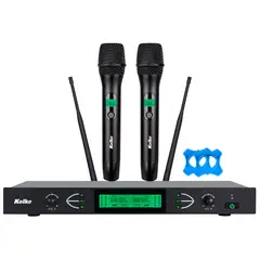 KOLKE - Set de Micrófonos Inalámbricos UHF IR 60m 2 Canales