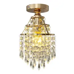 FRANZA - Lámpara De Techo Colgante De Cristal Dorado E27