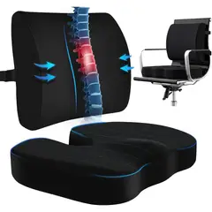 KUANGYE - Soporte Lumbar para Silla de Oficina con Gel Cojin para Coxis y Ciatica Ergonomico Almohada Lumbar