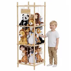 AIZO - Organizador De Juguetes Peluche Estante Infantil De Madera