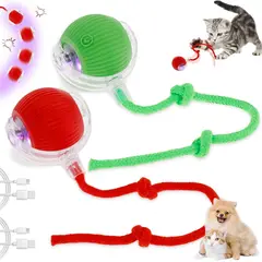 KUANGYE - Pack 2 Pelota Inteligente 360 Interactiva Gato Jugue Mascota