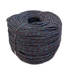 MARIENBERG - Cuerda Rafía de 52kg aprox 14,3mm Negro con Pinta Azul 1 unidad