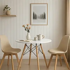 CORI CORI - Juego de Comedor Mesa 80cms Blanca + 2 Sillas Tulip