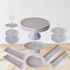 GENERICO - Oferta!! Set 9 Piezas para Pasteles Porta Torta - Porta Cupcakes - Bandejas