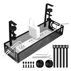 GENERICO - Organizador de Cables para Escritorio Bandeja Rejilla Sin Taladro