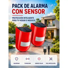 MOVI - Pack de Alarmas Solares Impermeables con Sensor 129DB