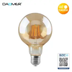 DAUMER - AMPOLLETA FILAMENTO 8W AMBAR G95 E27 2500K