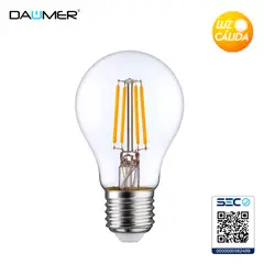 DAUMER - AMPOLLETA FILAMENTO 7W CLARA A60 E27 2700K