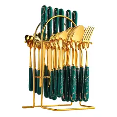 EVERSO - Juego De Cubiertos 24 Piezas Acero Inoxidable Con Soporte