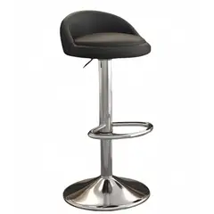 GENERICO - Silla Piso Bar fabricados en piel sintética con estructura de cromo Negro/Plateado