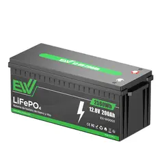 EWTTO - Batería LiFePO4 12.8V 200Ah 2.56kWh Protección BMS 6000 Ciclos Almacenamiento Solar Batería