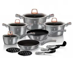 BERLINGER HAUS - BATERÍA DE COCINA DE 18 PIEZAS ANTIADHERENTE MOONLIGHT COLLECTION