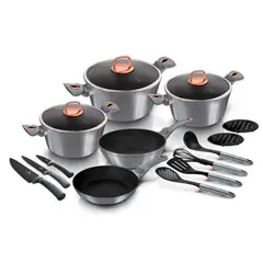 BERLINGER HAUS - BATERIA DE COCINA 17 PZS ANTIADHERENTE MOONLIGHT COLLECTION