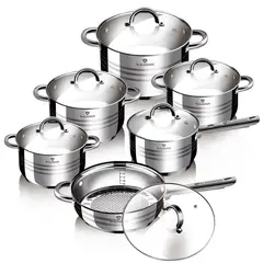 BLAUMANN - BATERIA DE COCINA 12 PZS ACERO INOXIDABLE GOURMET COLLECTION