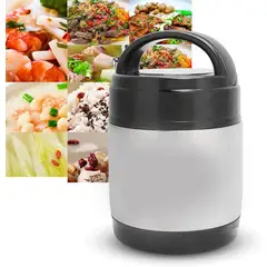 KUANGYE - Termo Para Comida 1200 Ml Contenedor Pote Caliente Negro