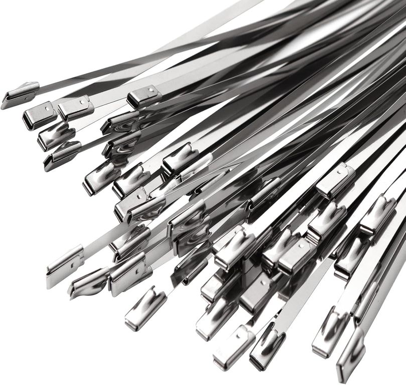 100Pcs Abrazadera Metálica 4.6mm × 500mm Amarra Acero Inoxidable