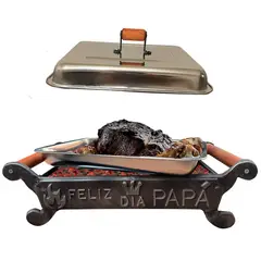 KAS - Parrilla Brasero para Mesa con Tapa Feliz Día Papá