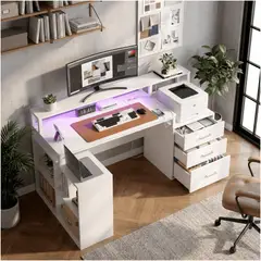 HOMER DESIGN - Escritorio Homeoffice Estacion Del Trabajo Con Luz Y Enchufe