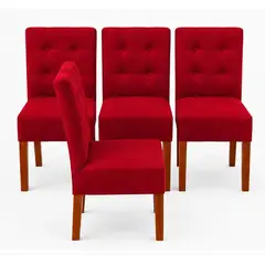 GENERICO - Pack 4 sillas para comedor color gris oscuro lino