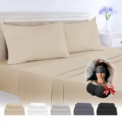 OKAERI - JUEGO DE SABANAS QUEEN 150X200 CM - Beige - 2 PLAZAS