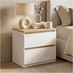 HOMER DESIGN - Velador 2 Niveles Con 2 Cajones 40*30*41cm