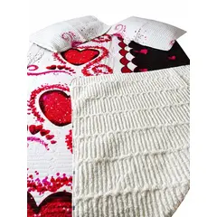 GENERICO - Cubrecama Quilt Achiporrado 2 Plazas Negro y Blanco Reversible