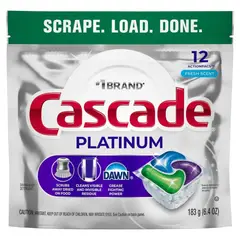 CASCADE - Detergente para Lavavajillas en Cápsulas Platinum ActionPacs Fresh Scent 12 un