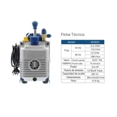 SM - Bomba de Vacío Value VE260N 6CFM 2 Etapas 3/4HP A/C