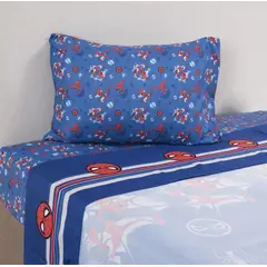 MASHINI - Juego De Sábanas Disney 1.5 Plazas - Nuevos Spiderman new azul