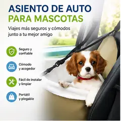 MOVI - Asiento de Auto para Mascotas Seguridad, Comodidad y Protección para Cada Viaje