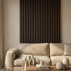 MARBET DESIGN - Panel Decorativo Acústico Woodline Roble Oscuro 400 × 2700 mm