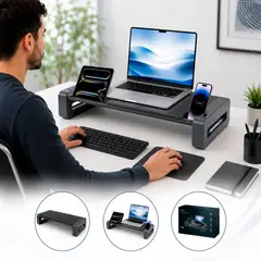 AIDATA - Soporte para Monitor y Laptop Deluxe - Ergonómico