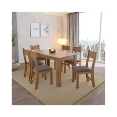 ALTAVISION - JUEGO COMEDOR VIOLETA 6 SILLAS CAFE MIEL