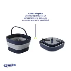 CLYNDER - Set Mopa Giratoria Escurridor Cuadrada Spin Azul Kiosclub