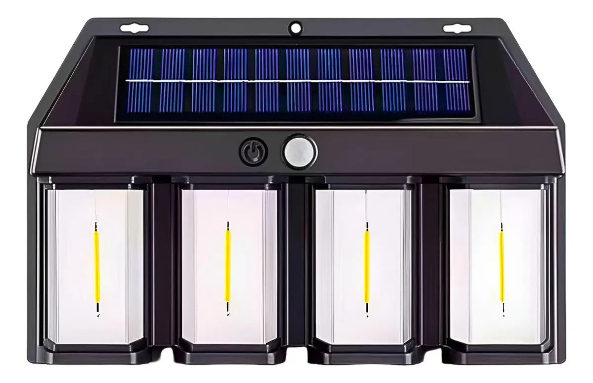 Aplique O Foco Solar Pared 4 Led Exterior Sensor Movimiento