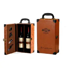 GENERICO - Caja De Regalo Para Vinos Maleta De Cuero Con Accesorios
