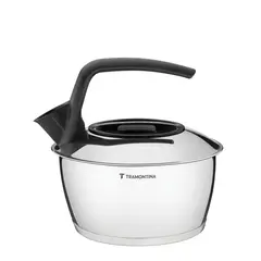 TRAMONTINA - Tetera de acero inoxidable con fondo triple mango plástico 1,5 L