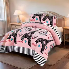 GENERICO - PLUMON PREMIUM CON DISEÑO PLAZA Y MEDIA 180CM X 230CM