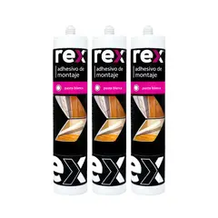REX - Pack 3 Adhesivo de Montaje Cartucho 300 ml