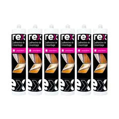 REX - Pack 6 Adhesivo de Montaje Cartucho 300 ml