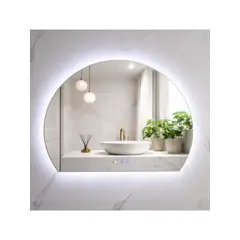 GENERICO - Espejo LED Para Baño Desempañante Con Reloj Digital Sin Marco 100x80 cm