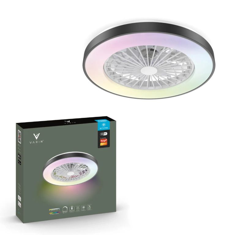 Ventilador De Techo Varin® Tuya® Wifi Negro