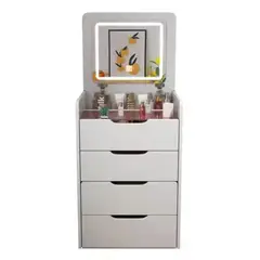 GENERICO - Tocador 3 en 1 con Taburete y Luz LED
