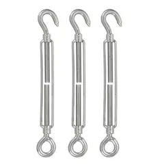 KUANGYE - 3 Pcs Gancho De Tensor De Alambre 16mm Galvanizado Piola Acero